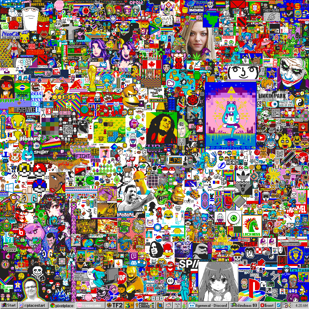 Pixel Place : /r/Place clone with no cooldown & pixel protection